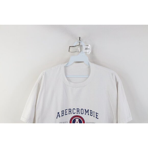 Vtg 90s Y2K Abercrombie & Fitch Mens M Distressed Spell Out Short Sleeve T-Shirt - Picture 2 of 14
